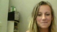 Blonde cutie on Skype