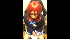 Asian CD Masturbating