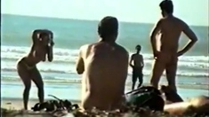Str8 big dick on beach