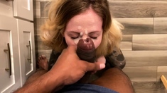 Big cock EXGF interracial busty geek coed blowjob