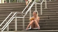 Big boobs amateur blonde teen Sam Summers public fuck