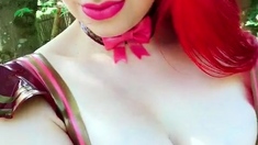 Great Big Boobs On Masturbating Redhead