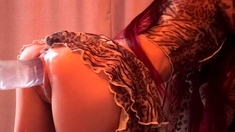 Stacked brunette goes solo toys and masturbation