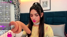 Masturbating solo babe loves her toys