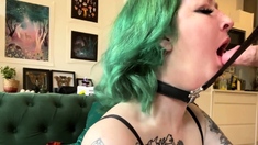 Brunette MILF sucks and fucks a big cock