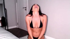 Stacked brunette goes solo toys and masturbation