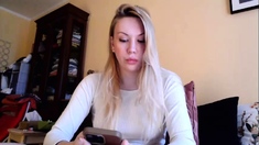 Tasty amateur blonde babe masturbating on web cam