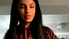 Hot brunette from squirt masturbating on webcam