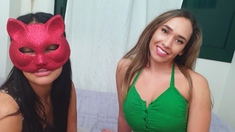 Blonde and Brunette Lesbians Share a Vibrator