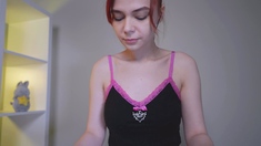 Petite amateur redheaded teen pisses and sucks cock