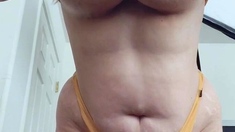 Close up cock jerking solo