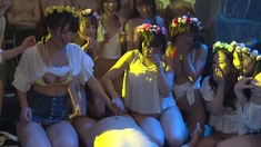 Group sex hardcore double blowjob swallowing cum