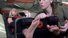 Blonde And Brunette Foot Fetish Fucking