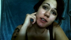 Cute curly brunette solo webcam masturbation