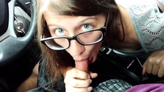 Wet and messy amateur blowjob and handjob