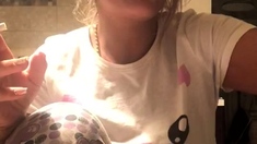 Amateur Blonde Does Solo Dildo Tease On Webcam