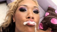 Sensual Taj Malai takes her panties to the side and fucks a black rod