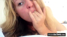 Busty Blonde Plays With Herself